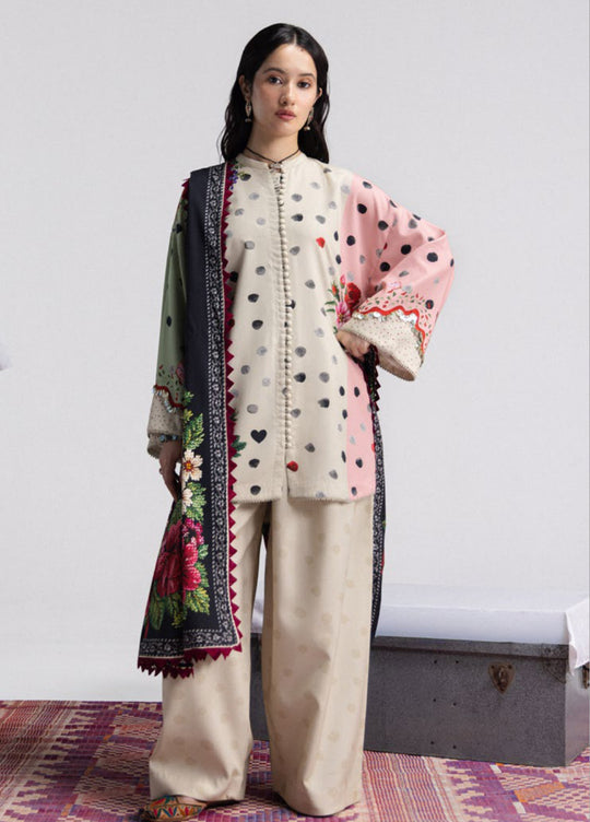 Coco prints by Zara shahjhan  AMELIA-5A printed linen 3pc