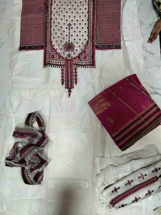 Sale Coco by zhara Shahjahan embroided lawn 3pc with lawn jacqaurd dupatta