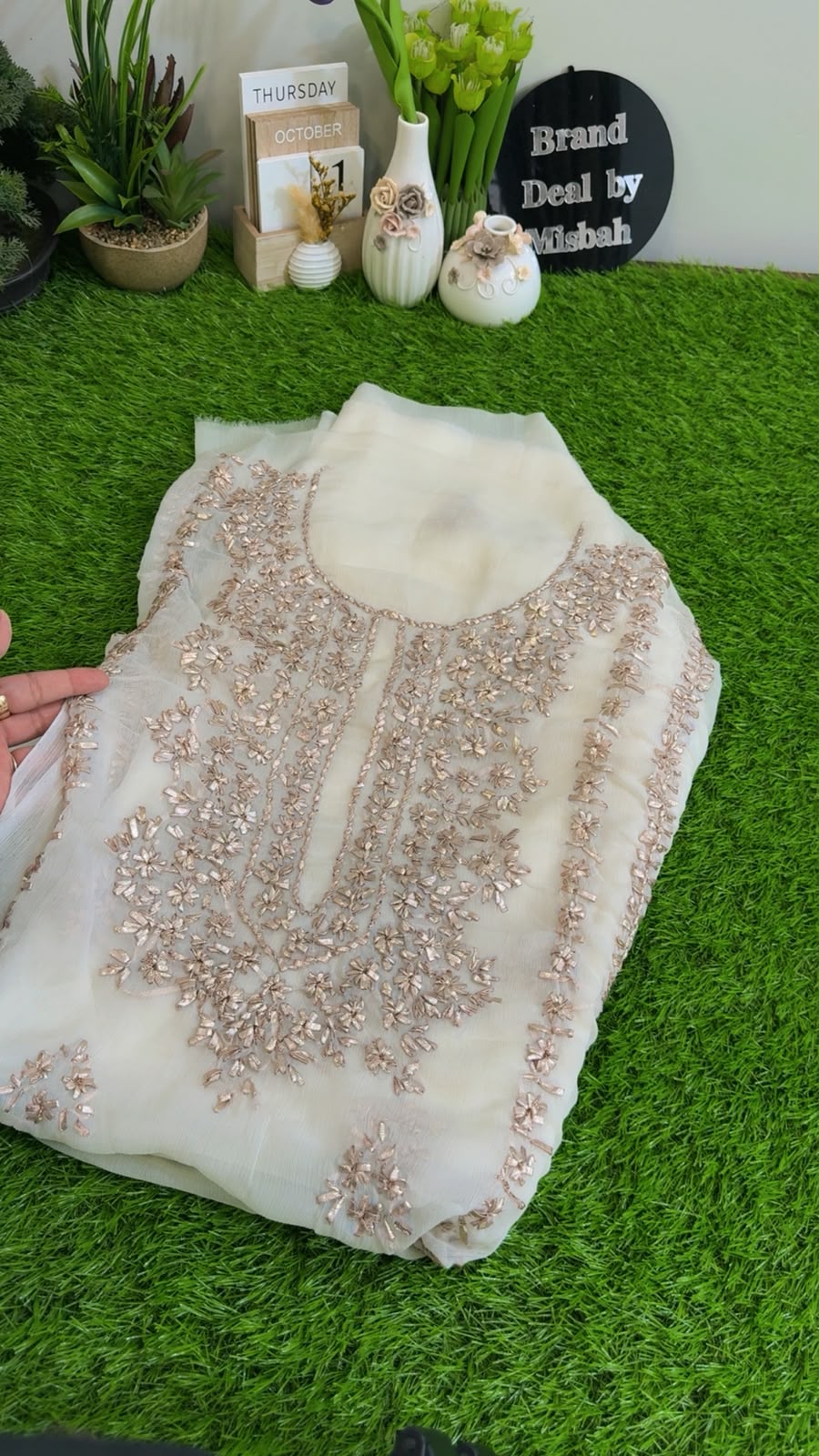 Luxury chiffon gotta work shirt and duppata