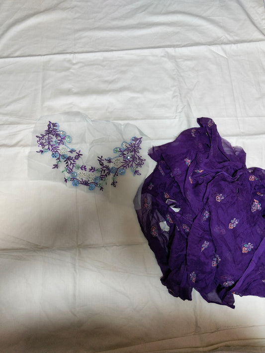 Sale plain Lawn 2pc+Breeze pure Chiffon Embroidered Doppta