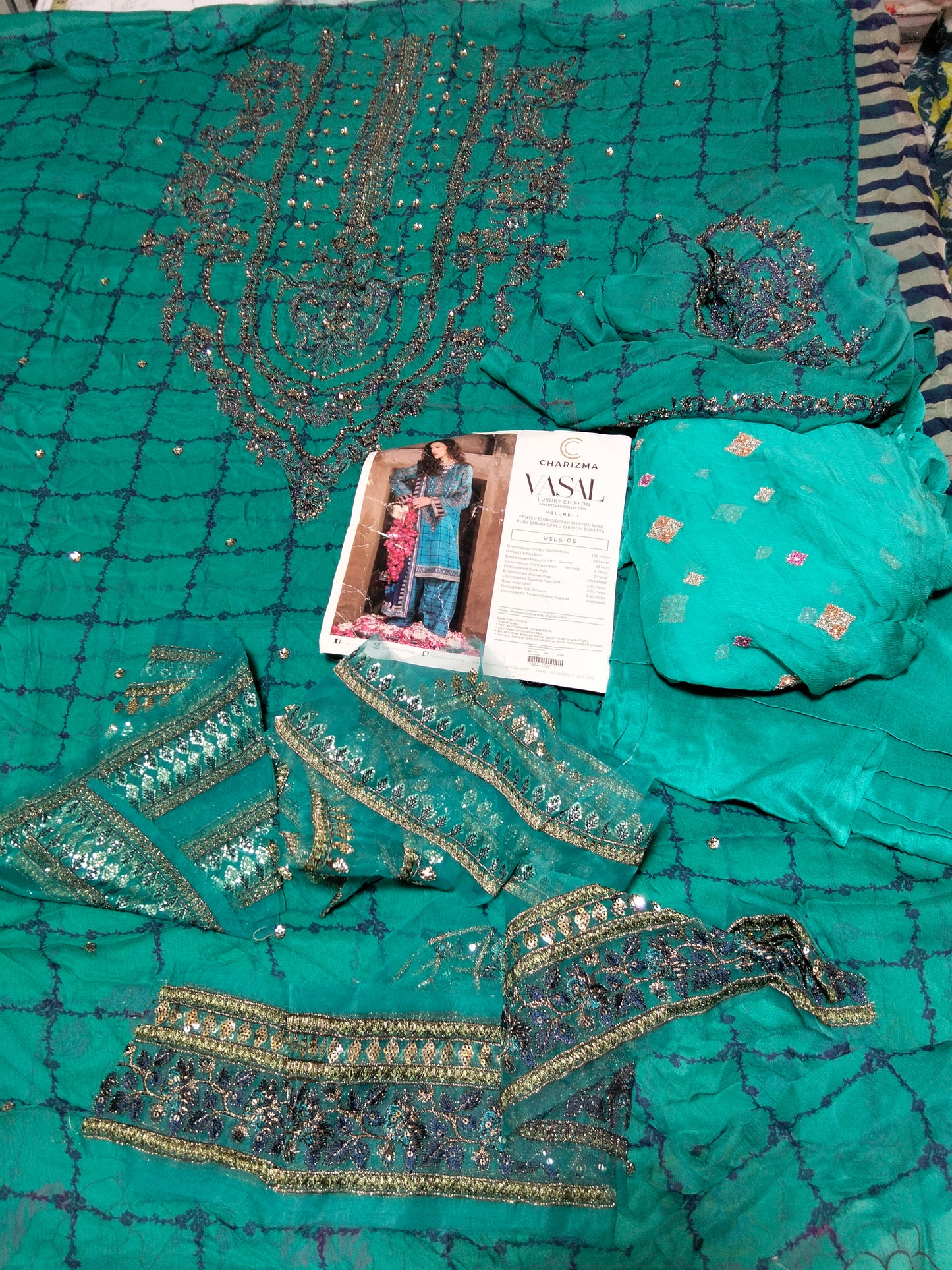 Sale  charizma  Luxury embroided 2pc