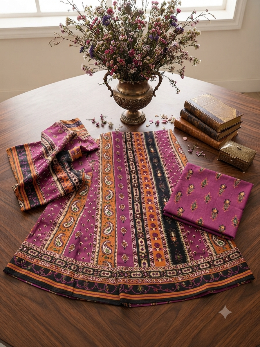 Sale Xenia printed linen shirt and dupatta
