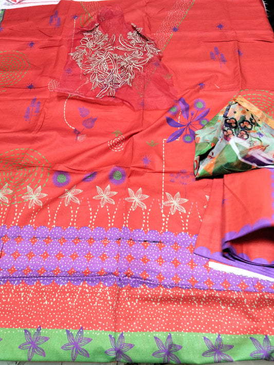 Sale Mushq Printed Lawn 3pc with Embroidered Neckline