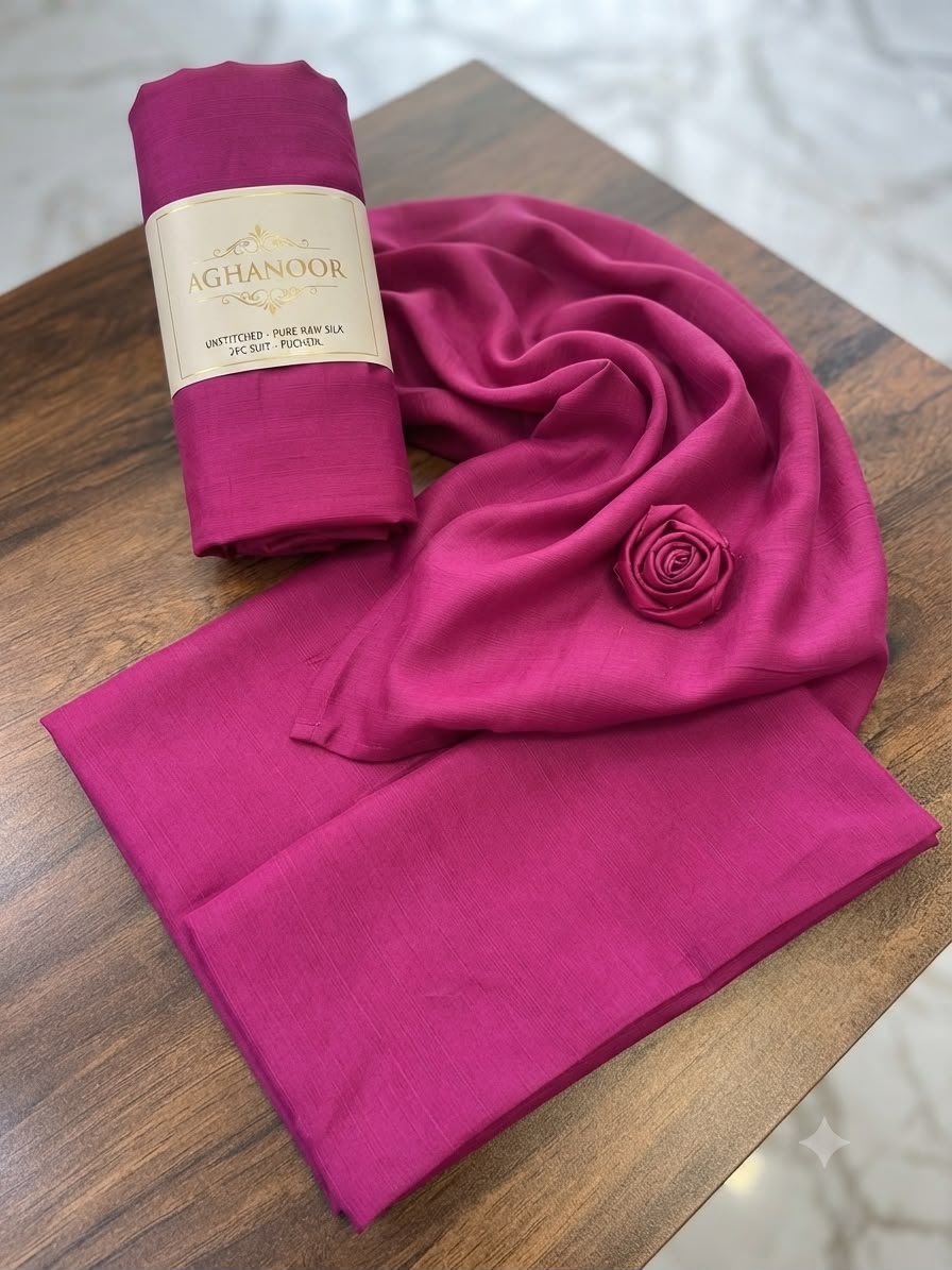 Agha Noor code f raw Silk 2pc dyeable