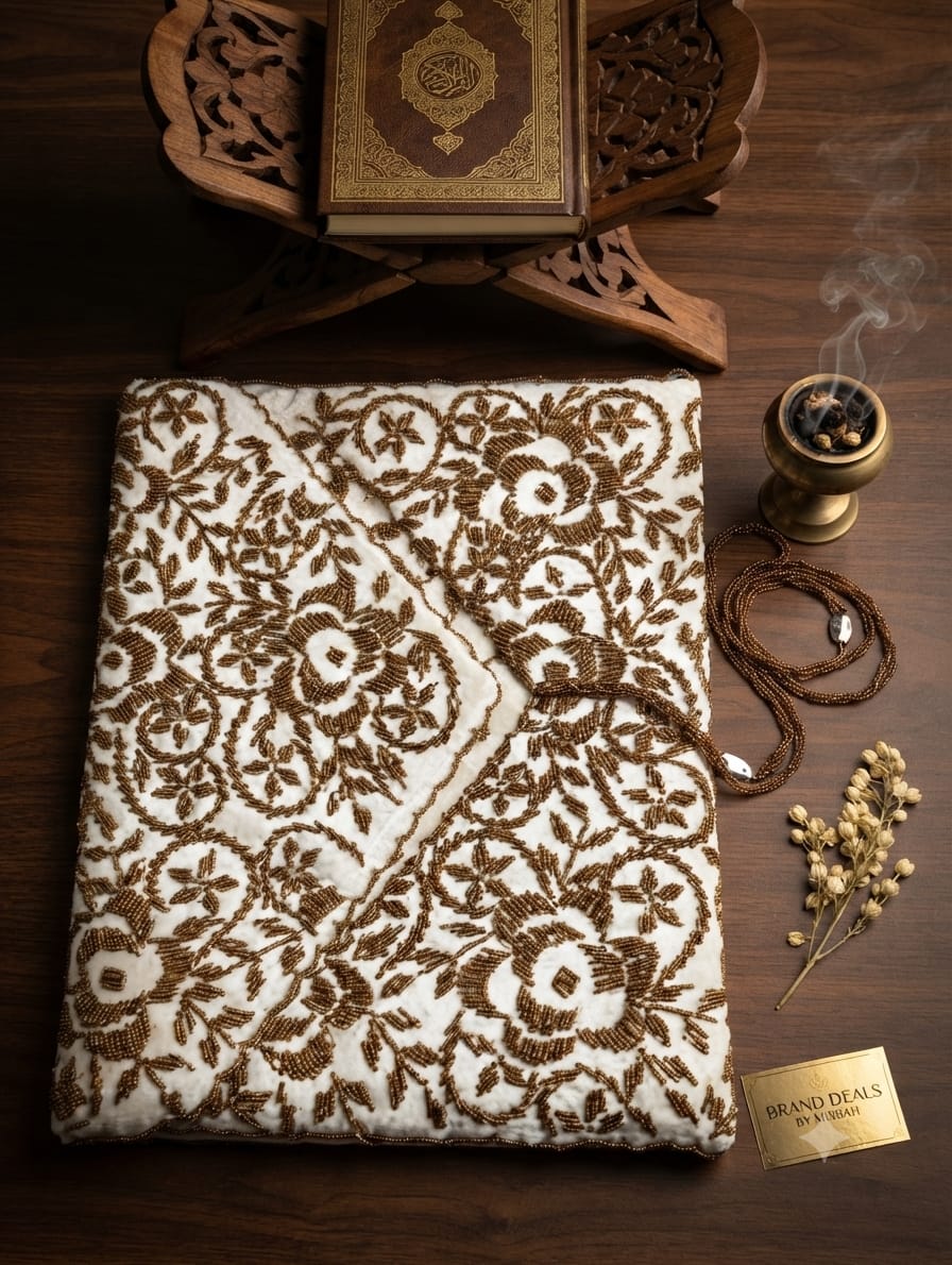 Quran pak ghilaf soft padded polyster filling  hand made pearl work velvet base fabric