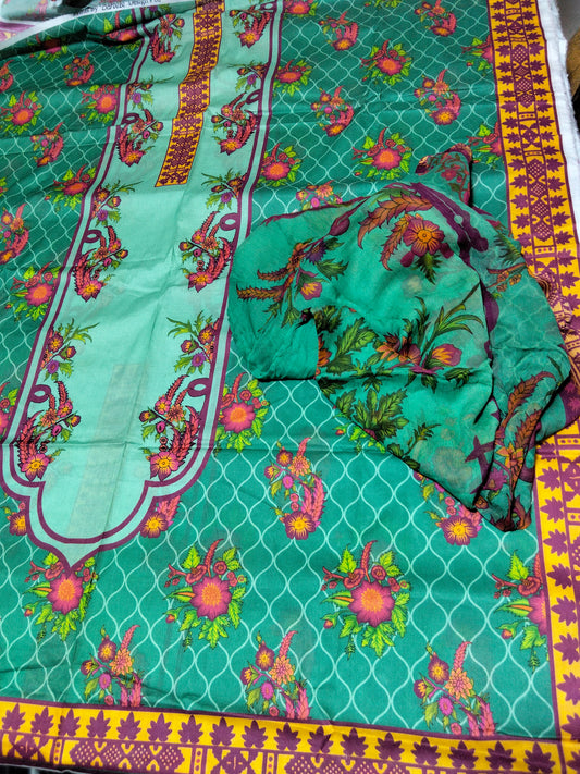 Bareeze Lawn shirt with pure bamber chiffon duppata 2 pc