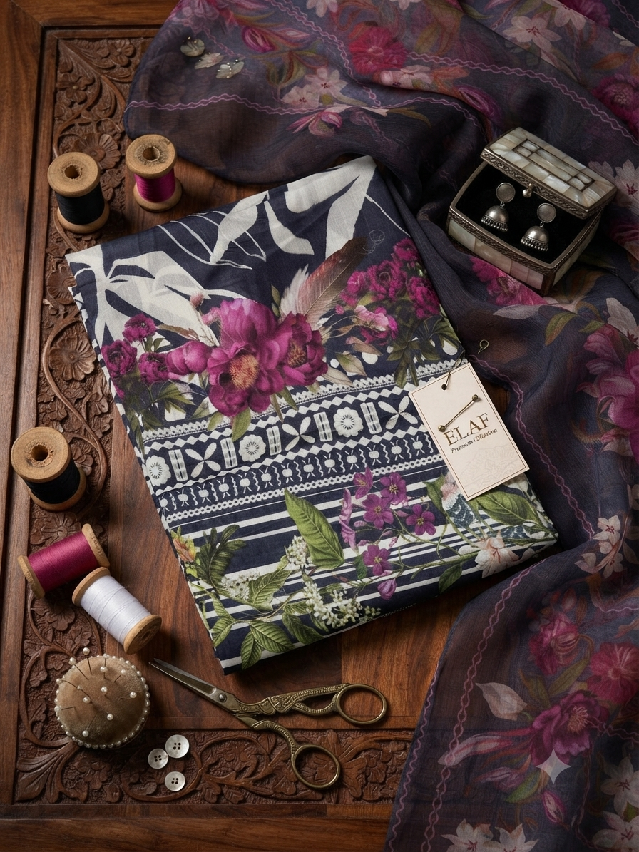 Elaf printed lawn 2 PC