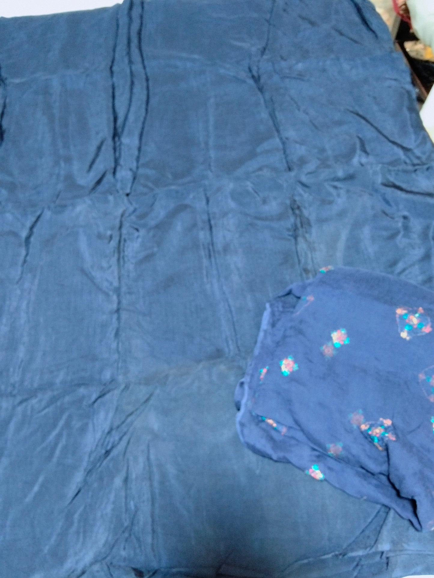 Sale plain row silk +Breeze embroided pure chiffon dupatta