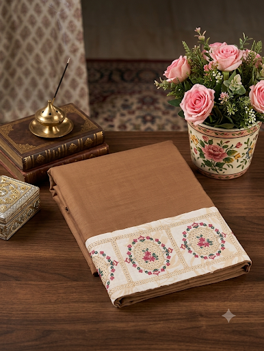 Sale  baroque plain khadar shirt and trouser with embroided wool shawl