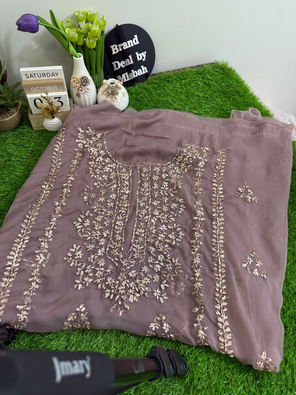 Luxury chiffon gotta work Shirt and Dupatta (d)
