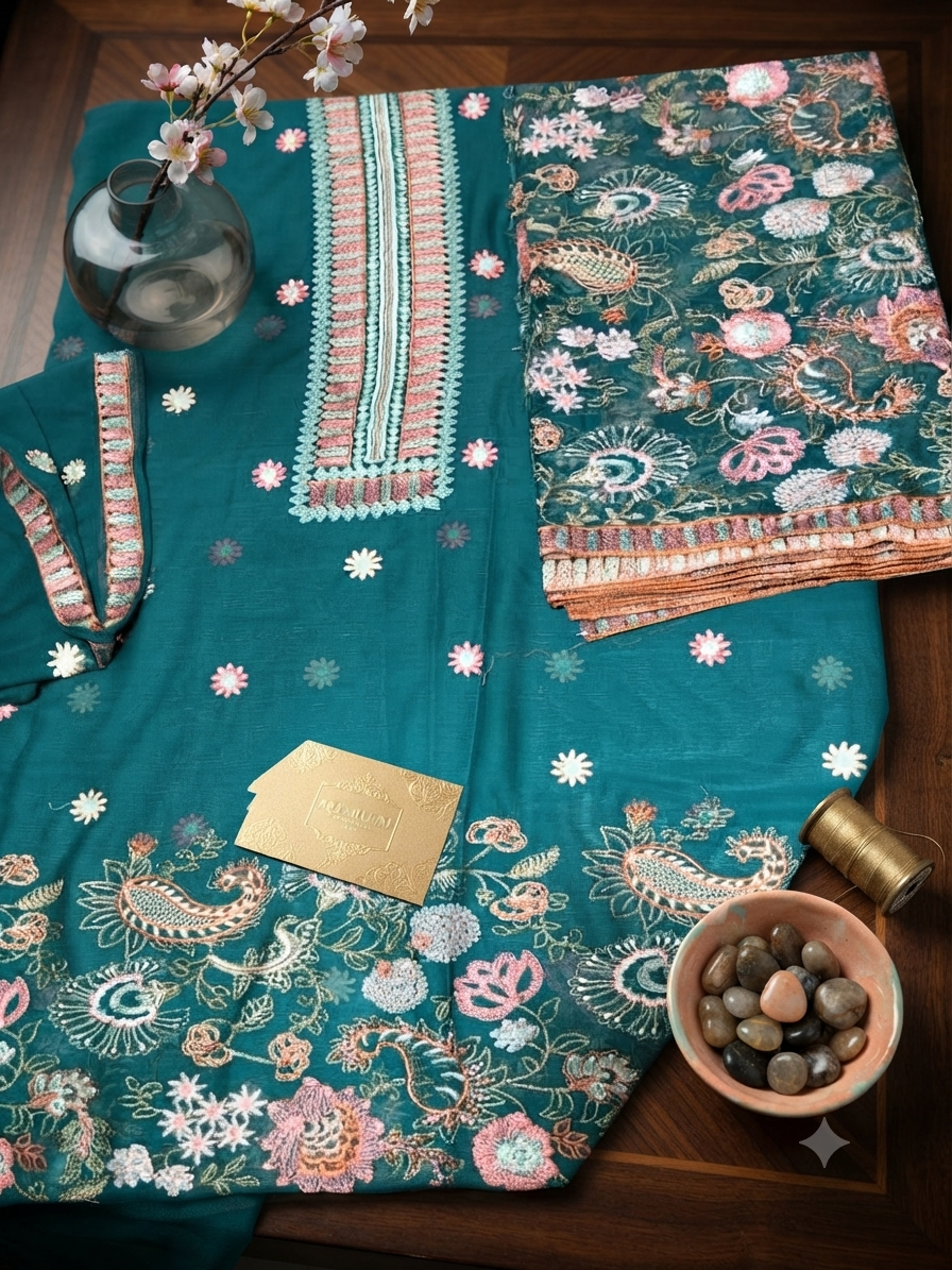 Sale embroided chiffon shirt and Dupatta