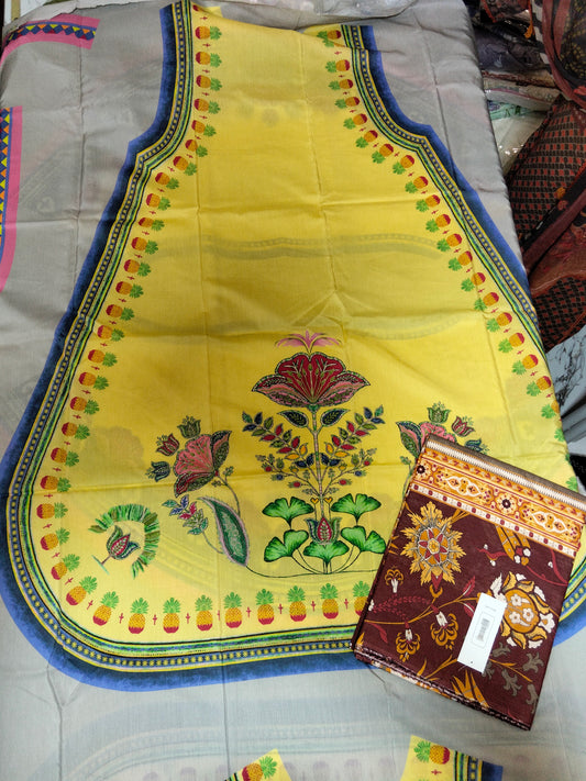 Sale Ethnic viscous kaftan+ printed lawn 2pc