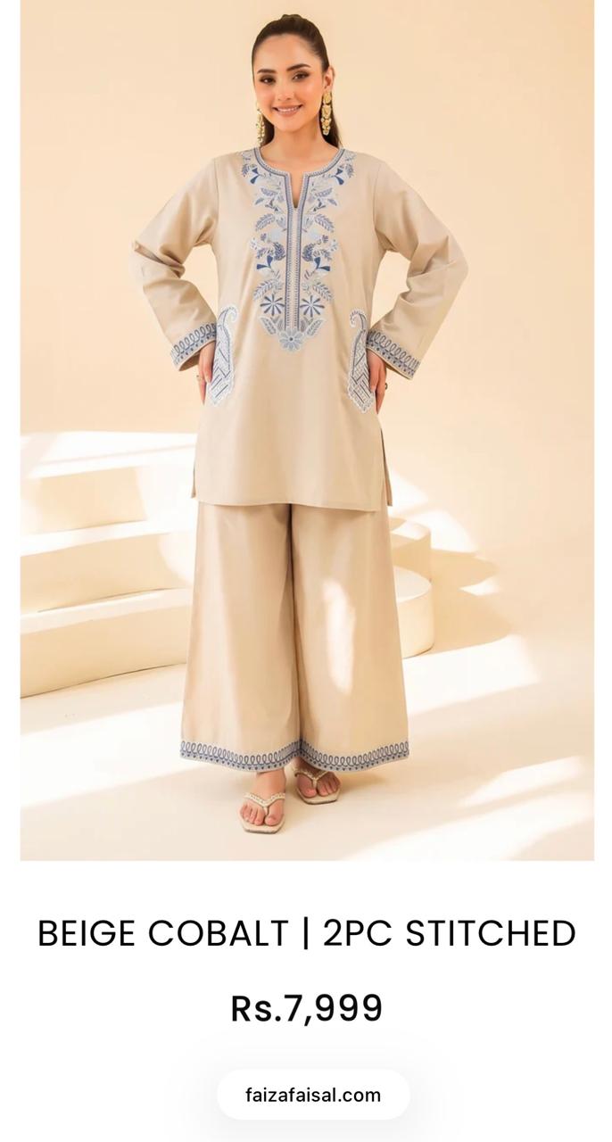 Unstitched lawn embroided 2pc
