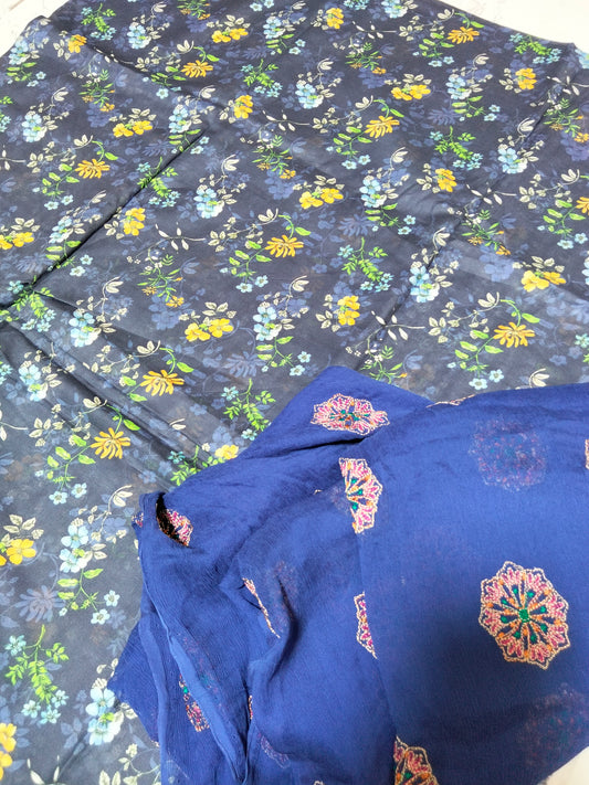 Sale Allover printed lawn 2pc  + breeze embroided pure chiffon dupatta