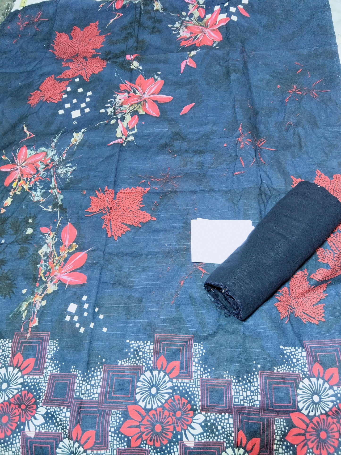 Sale printed Khaddar 2pc shirt and plain trouser