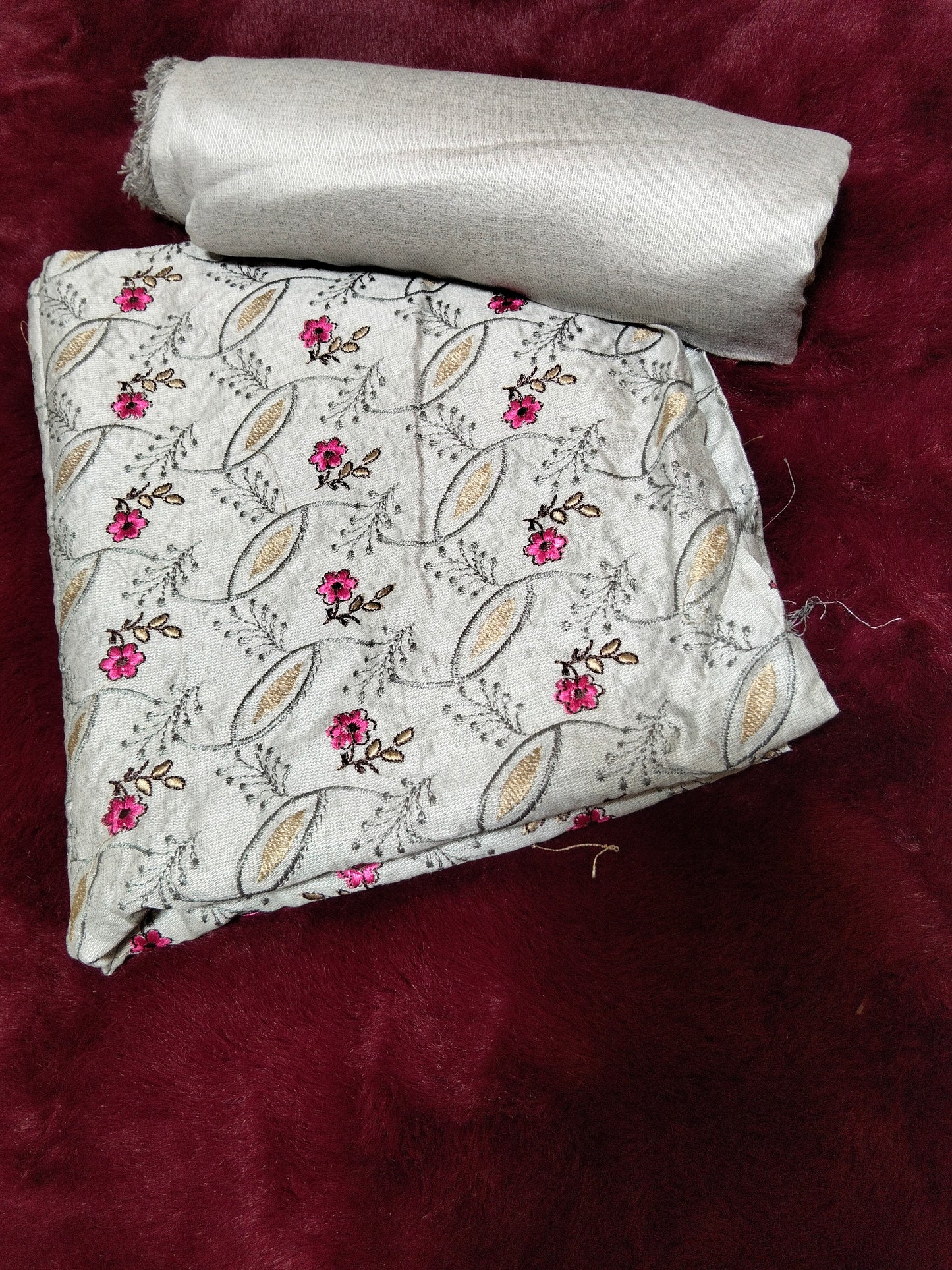 Sale embroided khadar 2pc embroided shirt with plain trouser