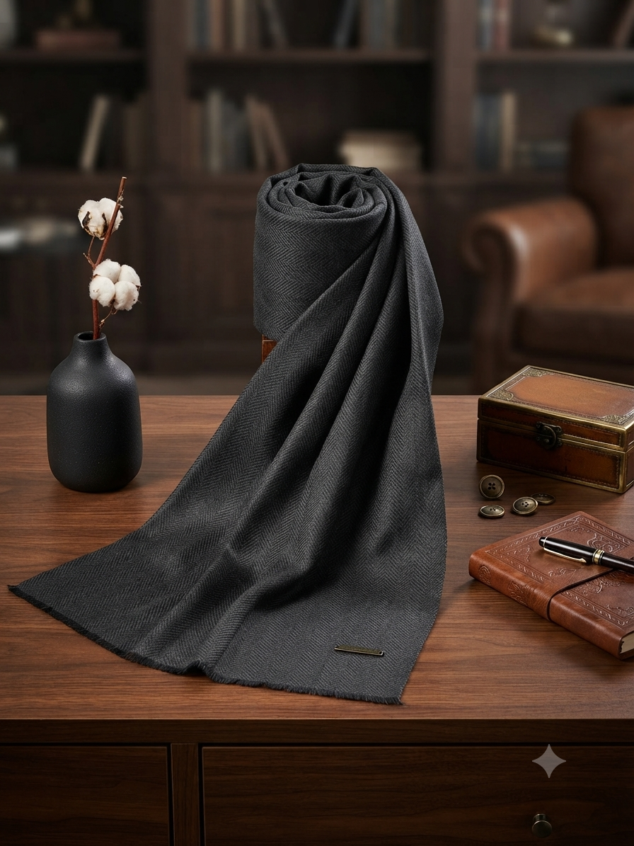 Sale khadi plain shawl black (winter)