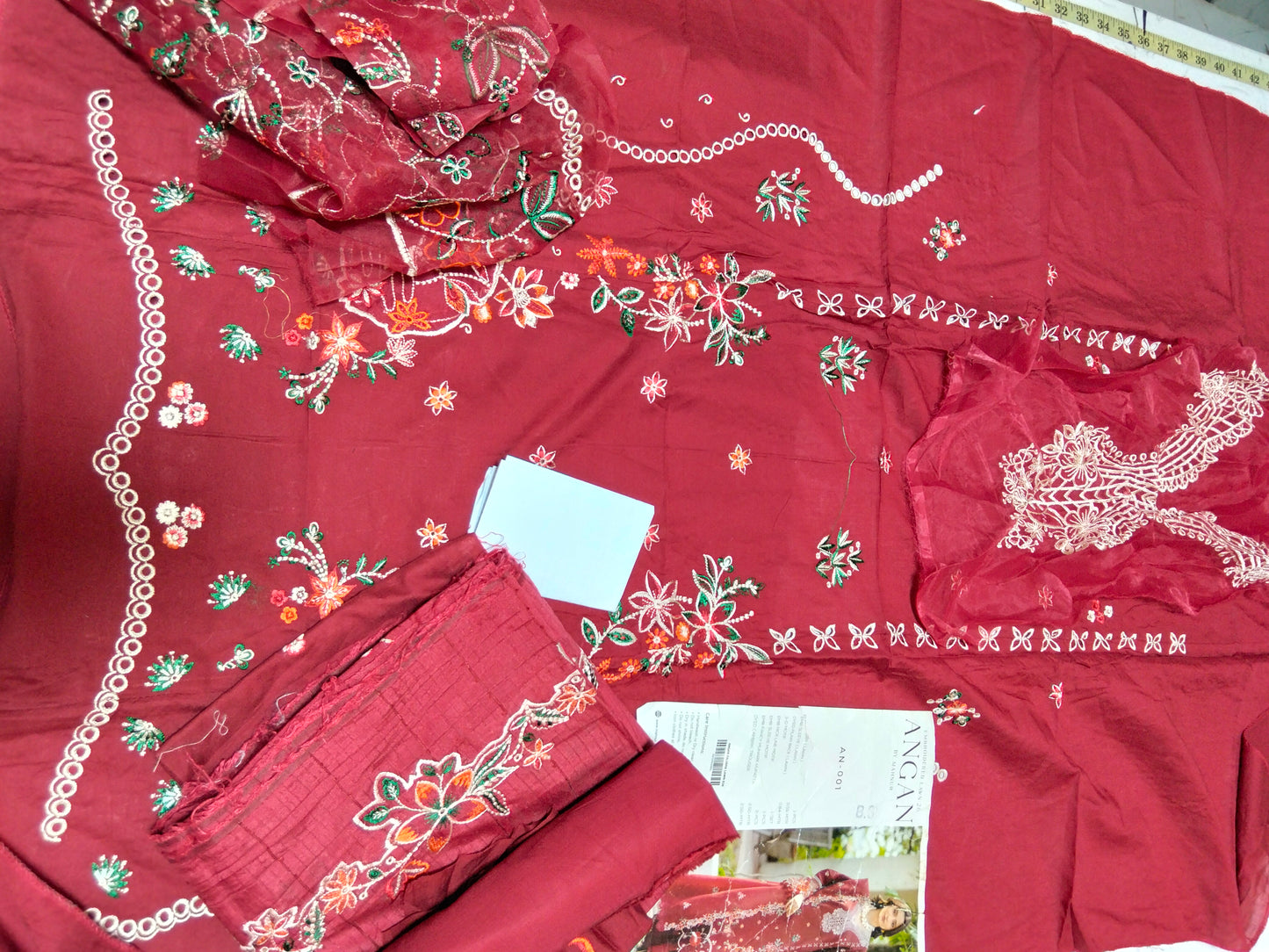 Sale Angan by mahnur luxury embroided lawn 3pc with embroided patches