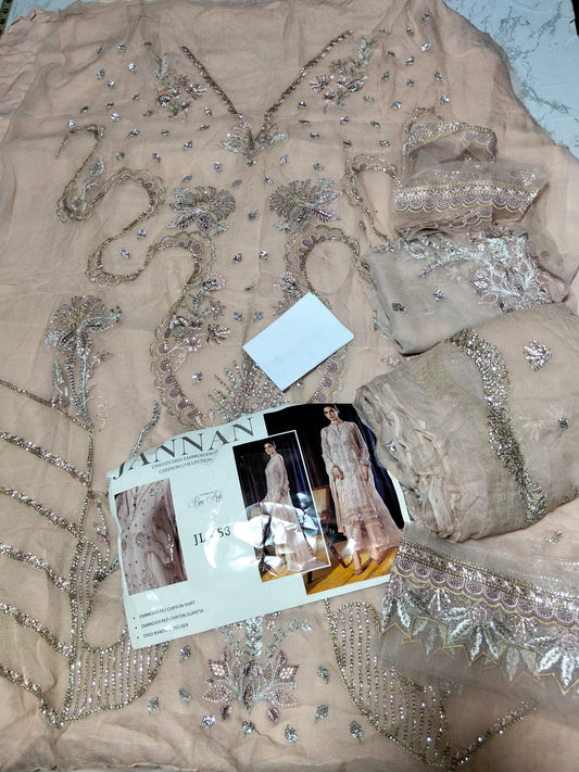SALE Nureh Pure chiffon embroided 3Pc suit