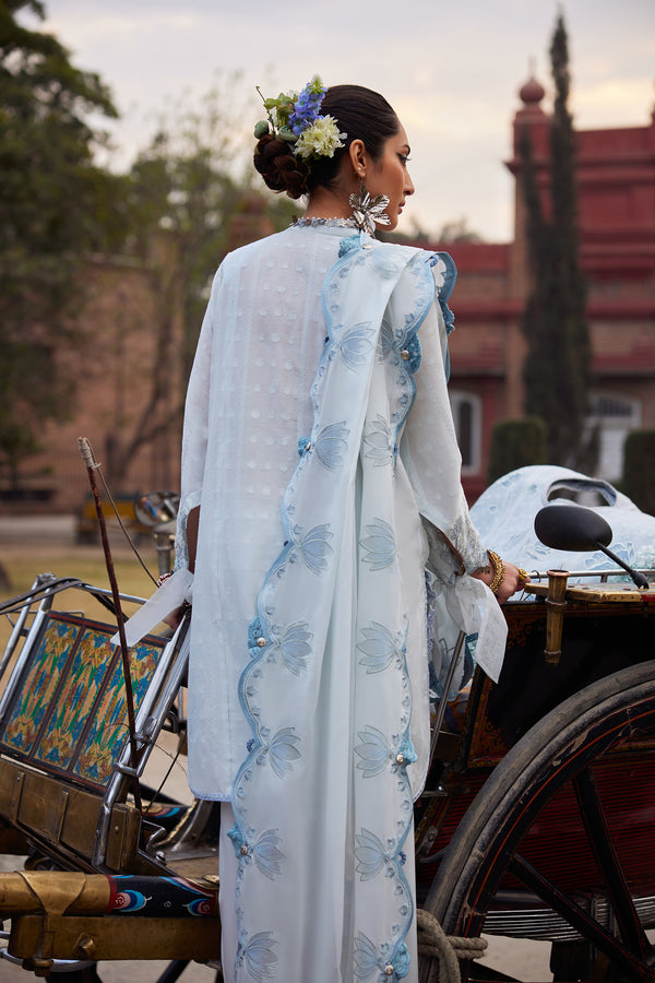 Elan luxury embroided lawn self jacquard 3pc
