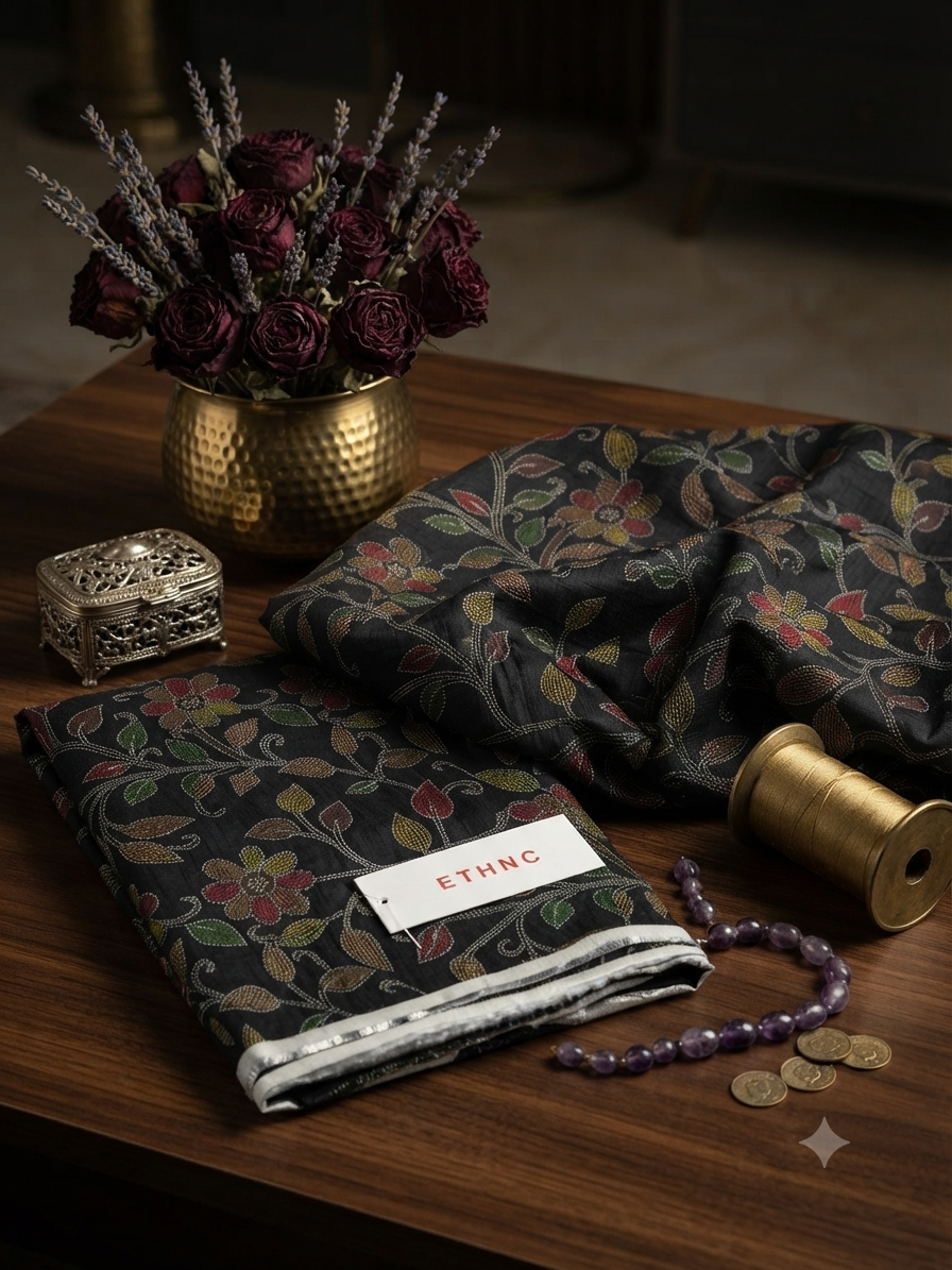 Ethnic printed viscose raw silk shirt fabric