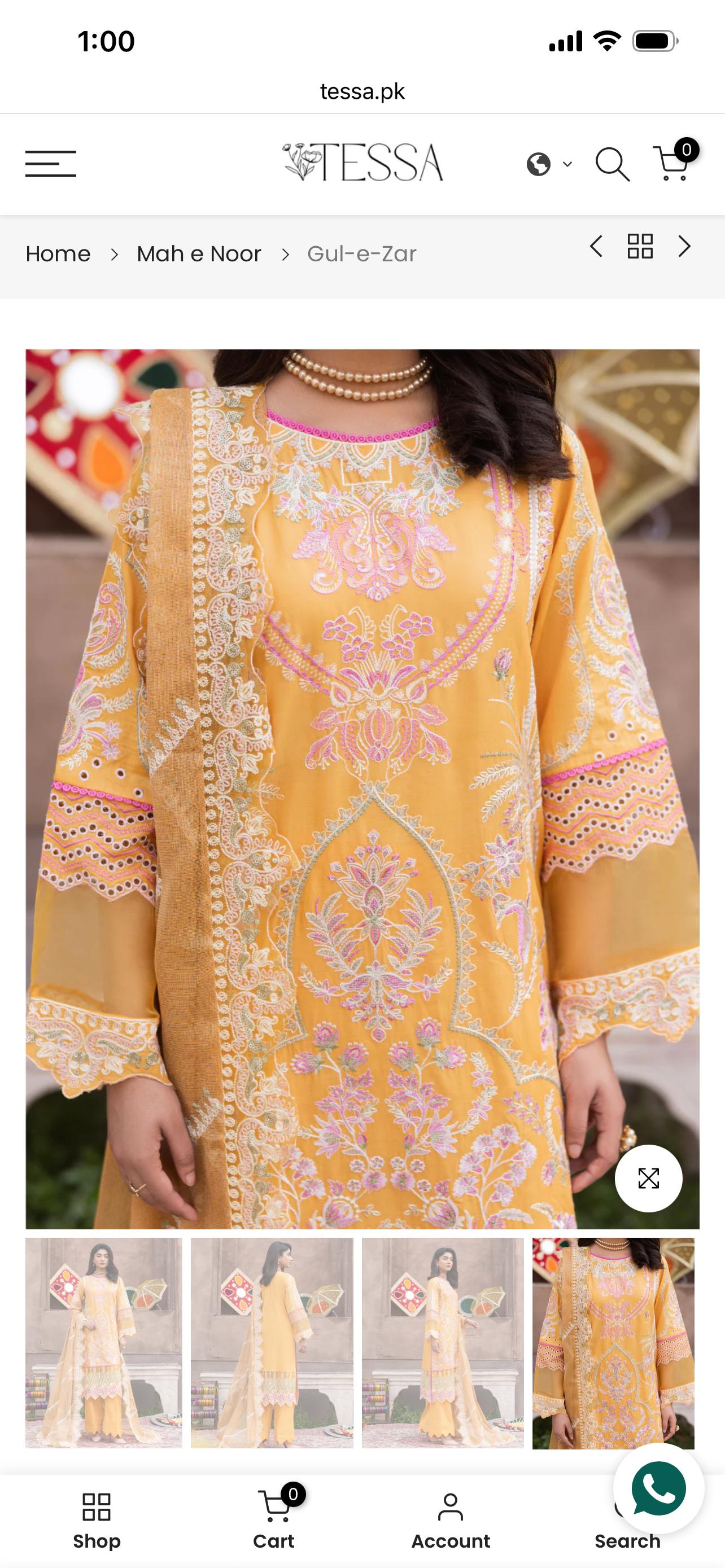 Tessa luxury formal stitched 3 pc