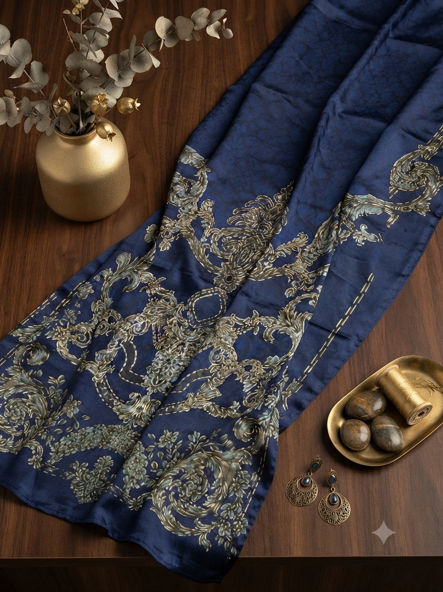 Sale Maria b block printed silk dupatta