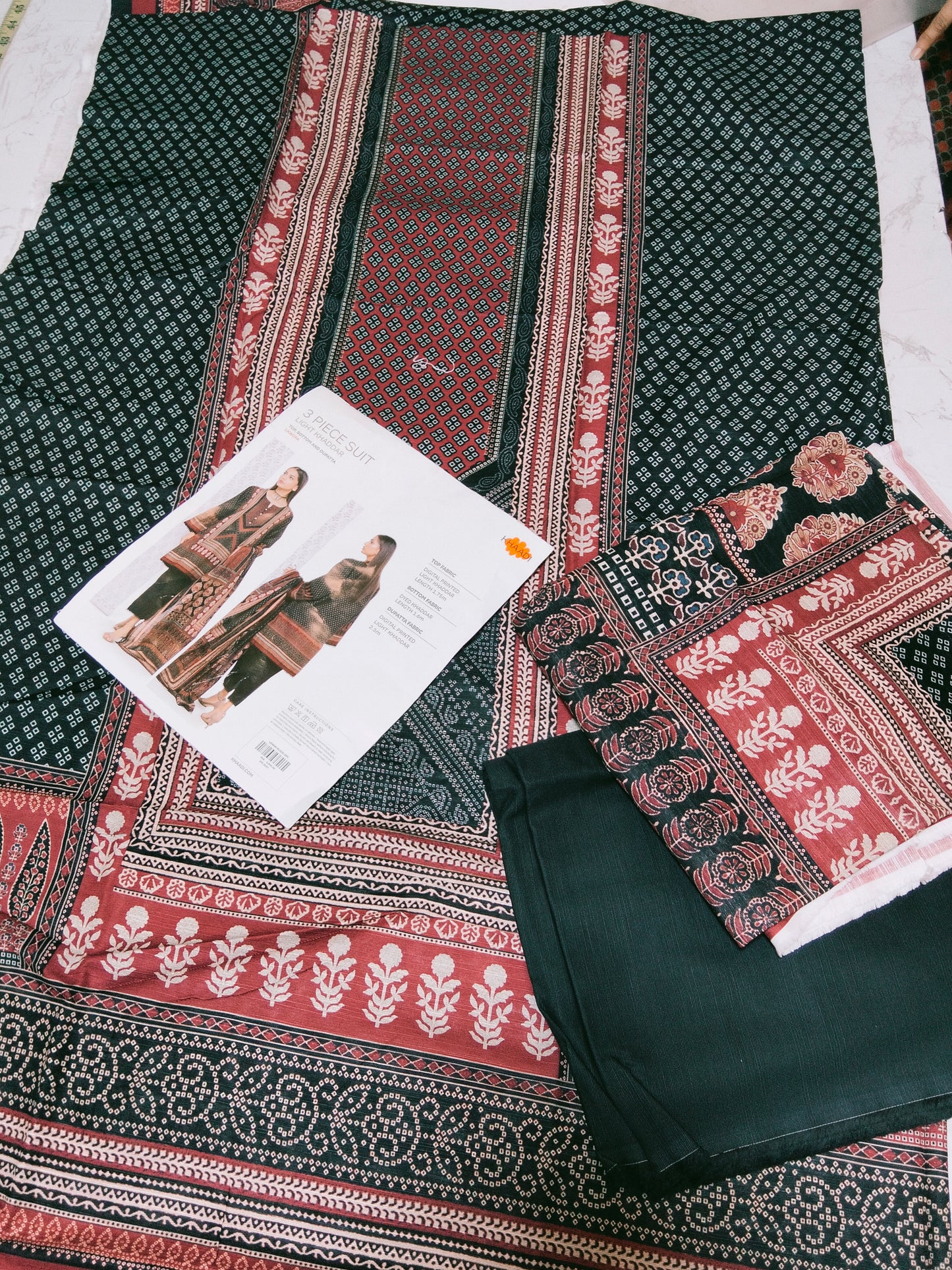 Sale Khaadi printed khaddar fabric 3pc