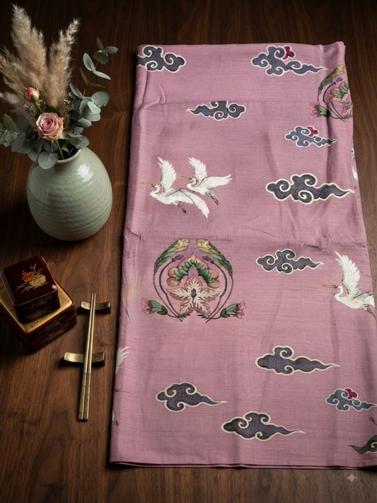 Ethnic Printed viscose raw silk shirt fabric