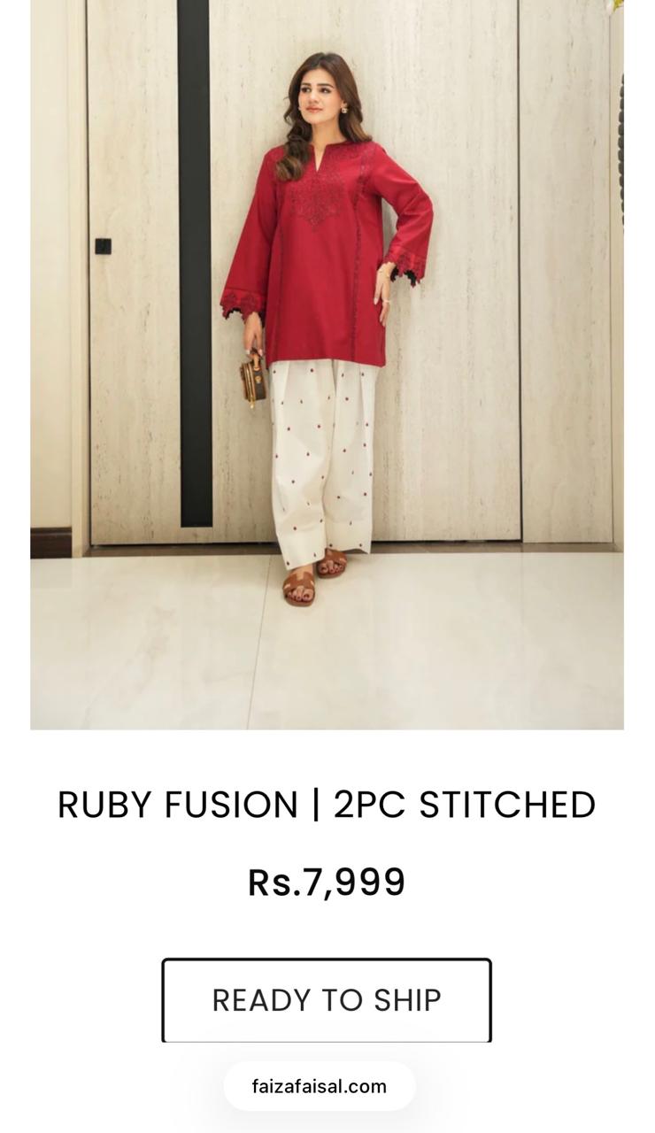 Unstitched lawn embroided 2pc