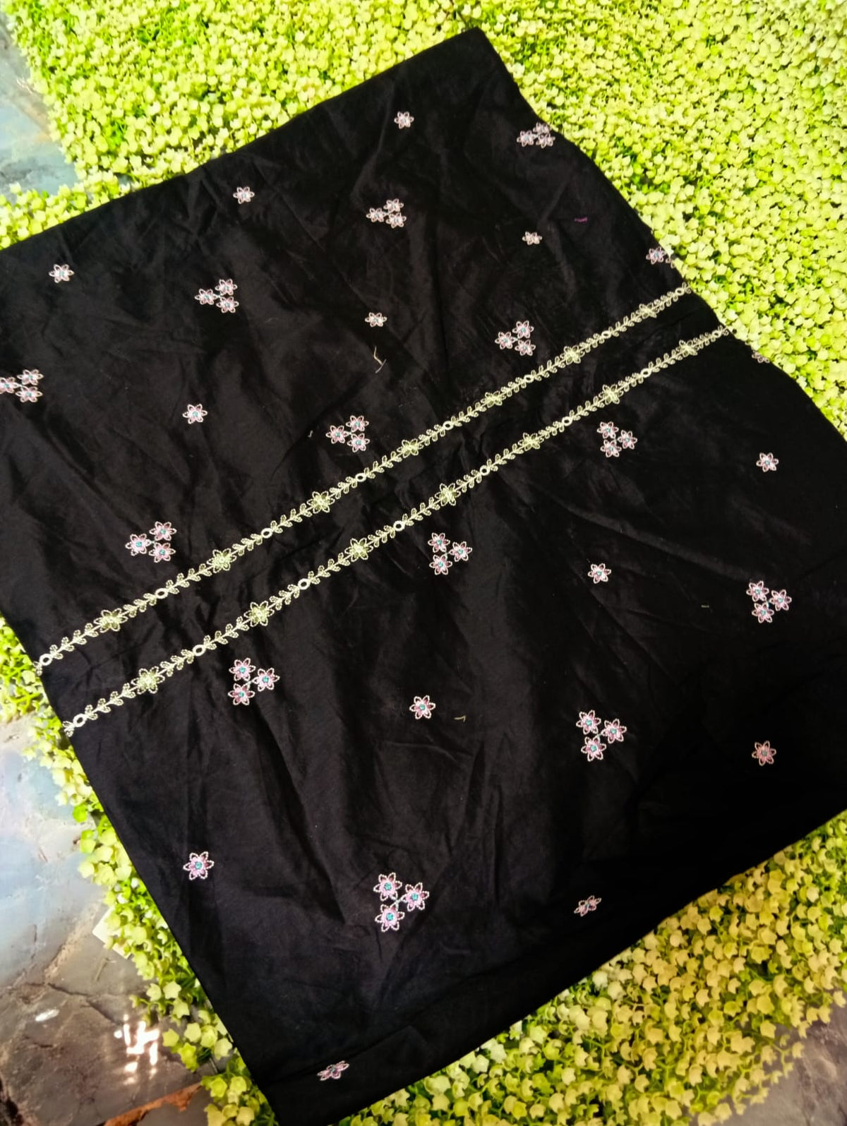 Batik embroided lawn shirt