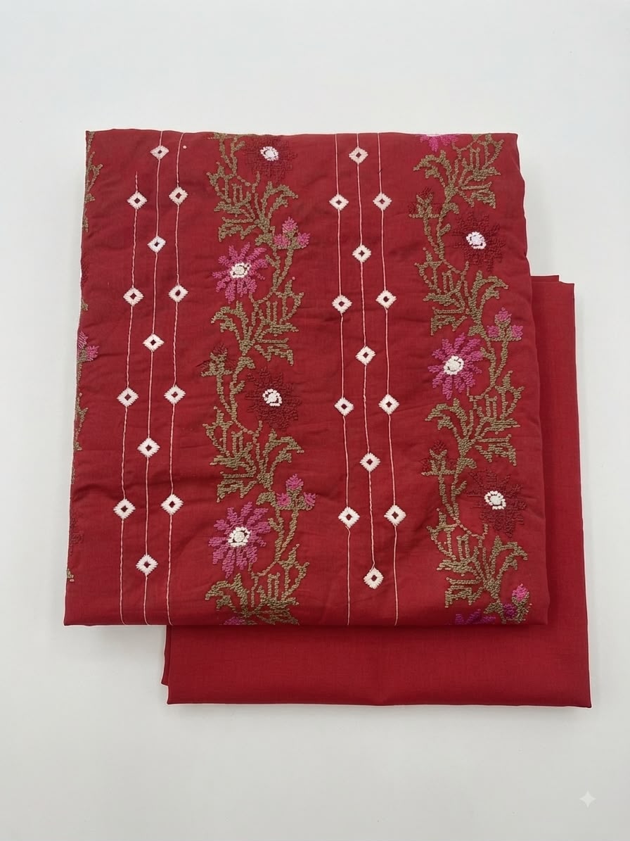 Sale Bareeze style embroided lawn shirt with plain trouser