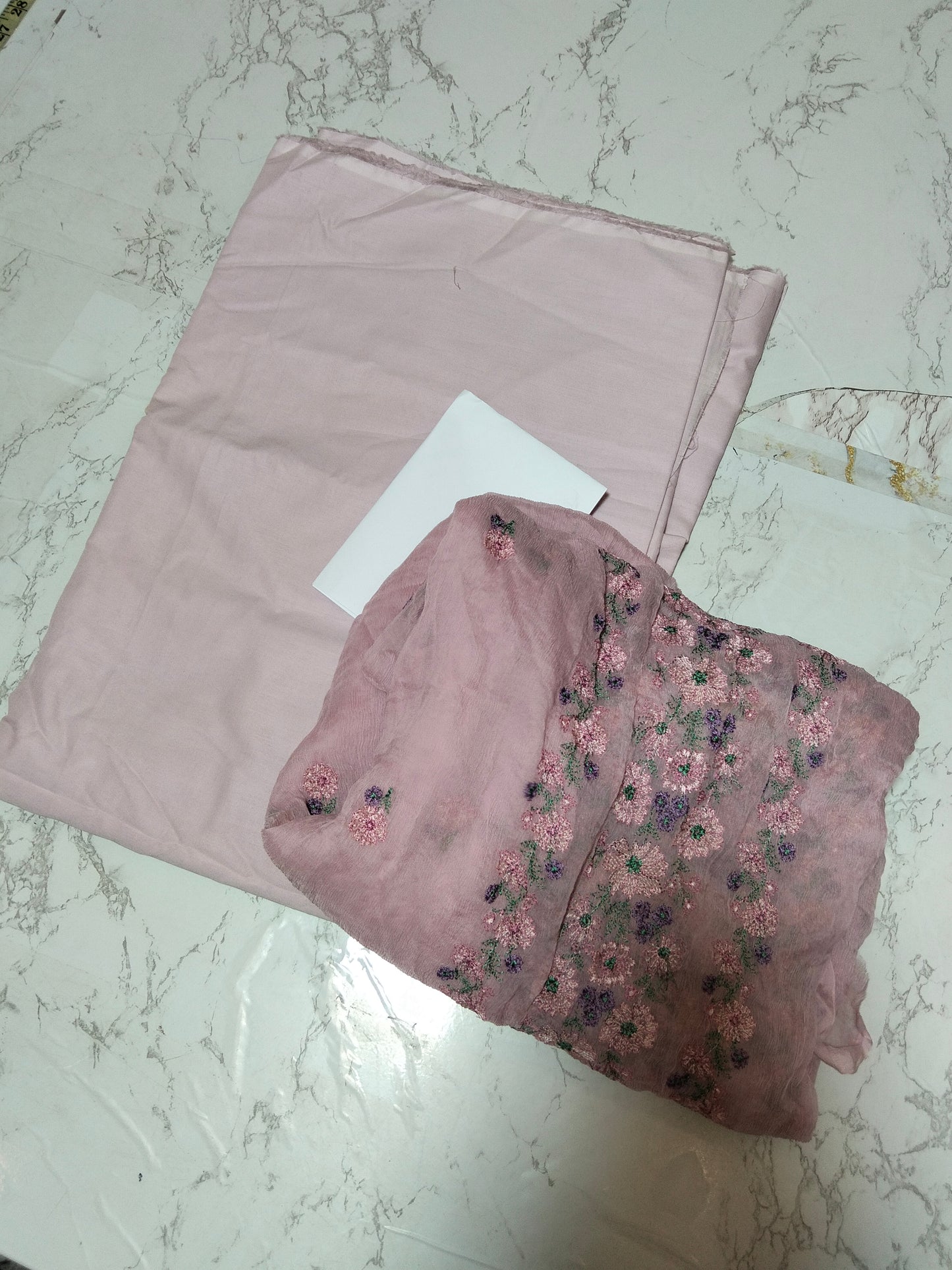 Sale plain lawn 2 PC+ breeze embroided pure chiffon dupatta