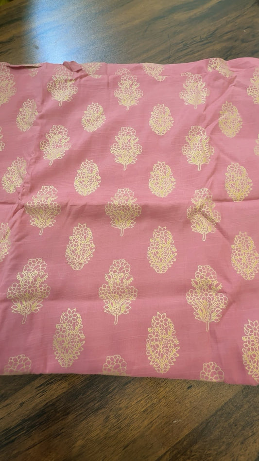 Block printed raw silk 2 pc
