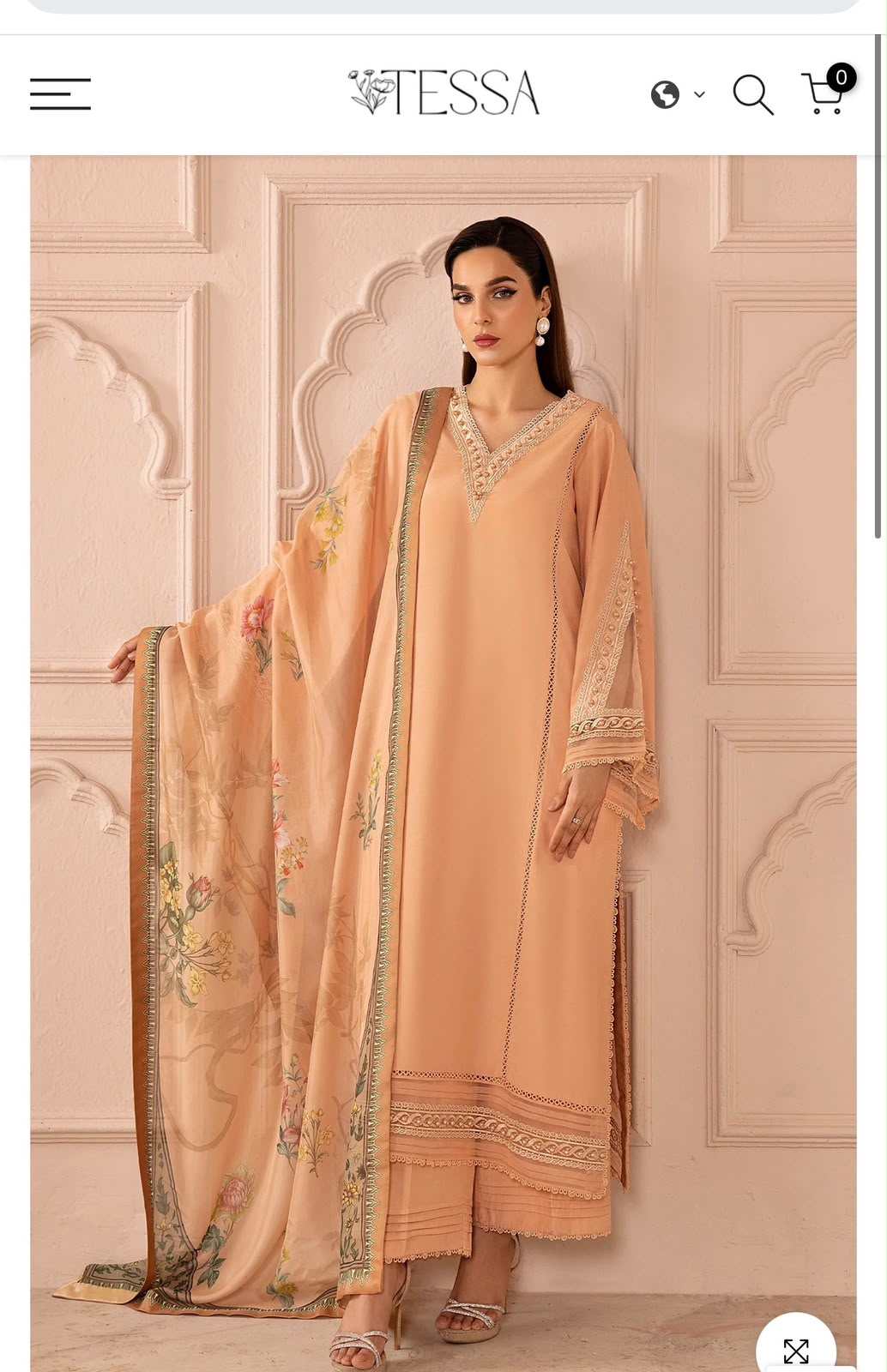 Tessa luxury formal stitched raw silk 3 pc