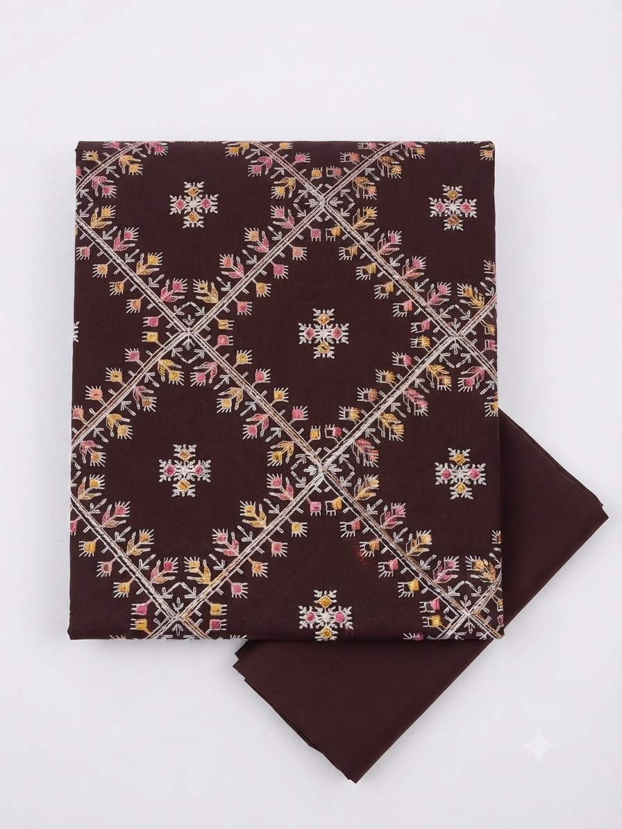 Sale Bareeze style embroided lawn shirt with plain trouser
