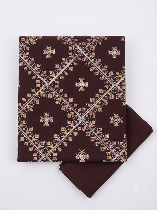 Sale Bareeze style embroided lawn shirt with plain trouser