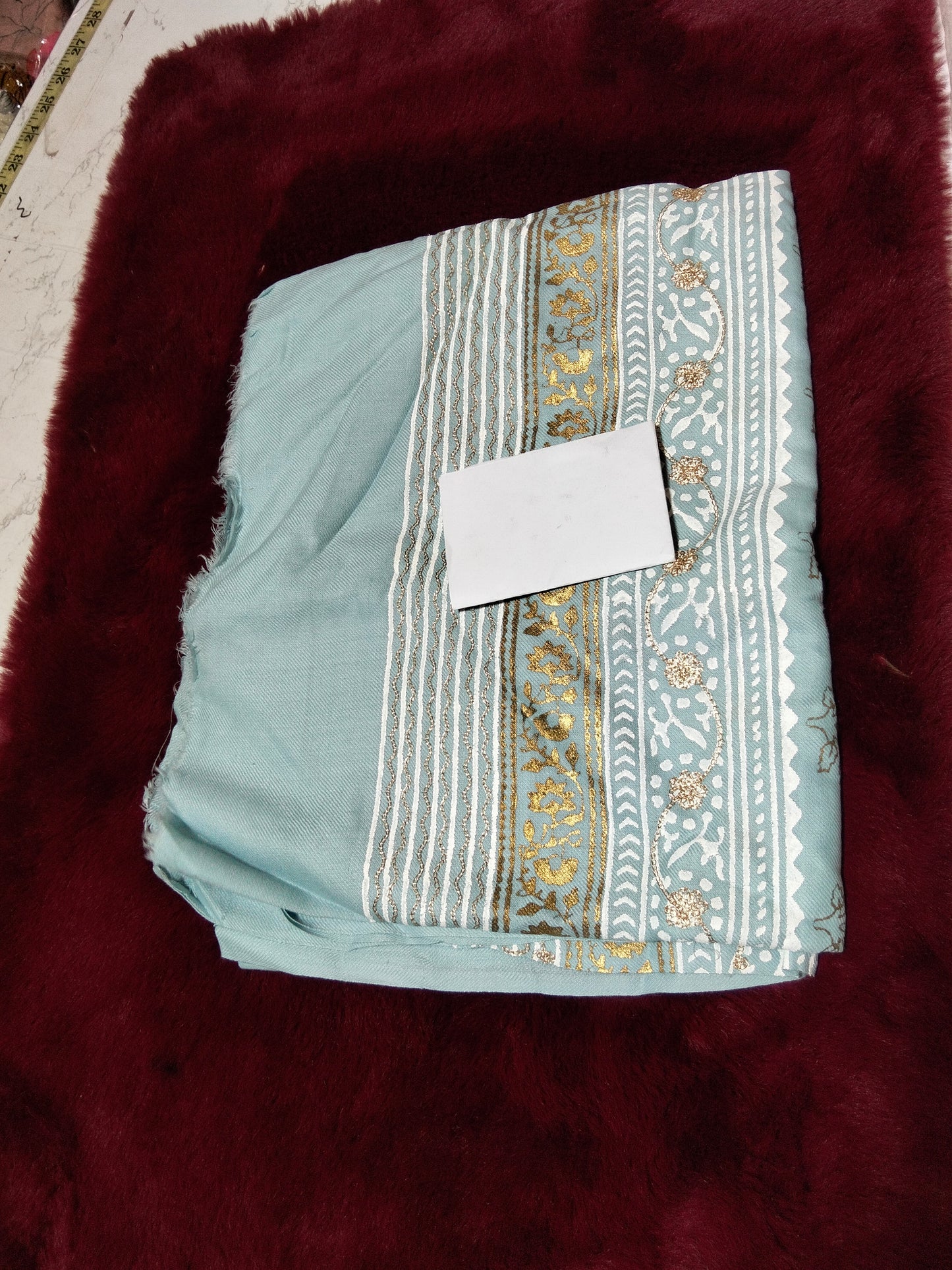 Alkaram block printed winter shwal