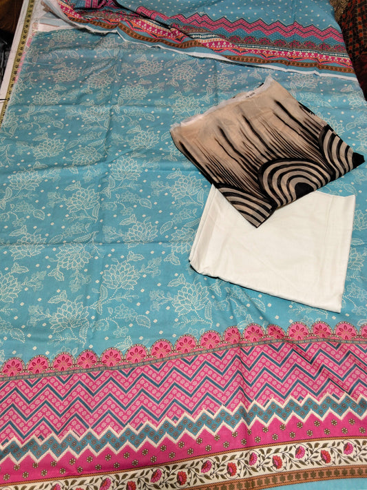 Sale printed lawn 2pc+Pure Chiffon Duppata