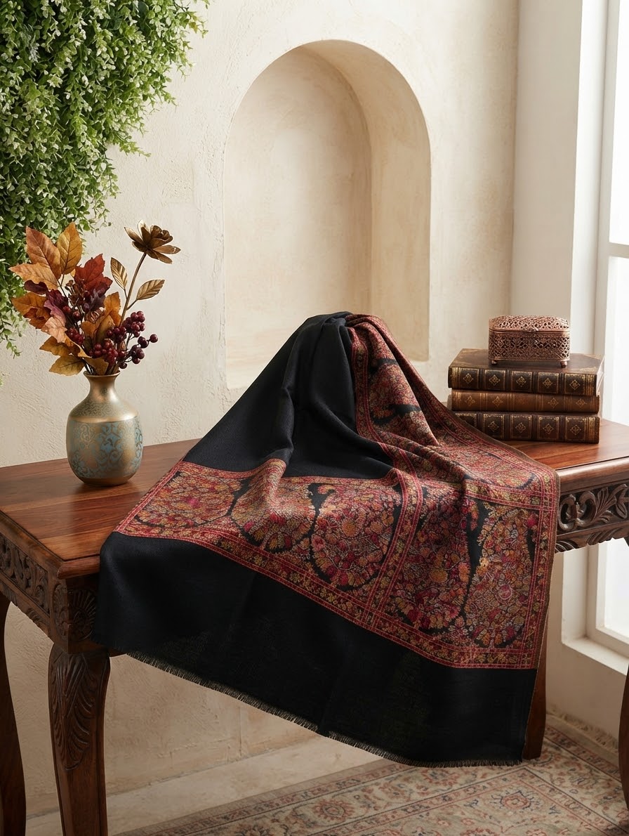 Winter Kani wool shawl