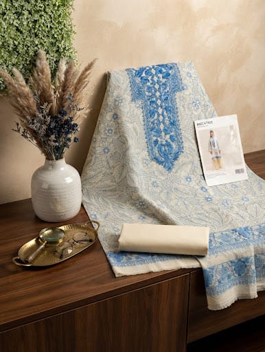 Beechtree embroided khadar 2pc shirt and trouser