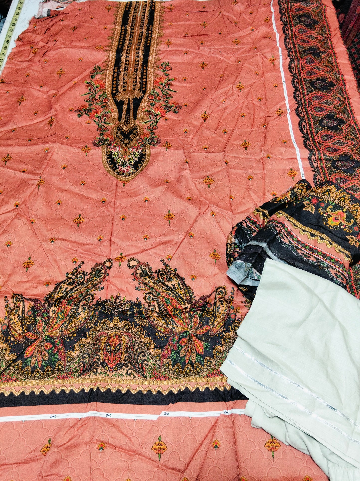 Sale printed Linen  shirt and Duppata+ Khaadi Stitched Large Trouser