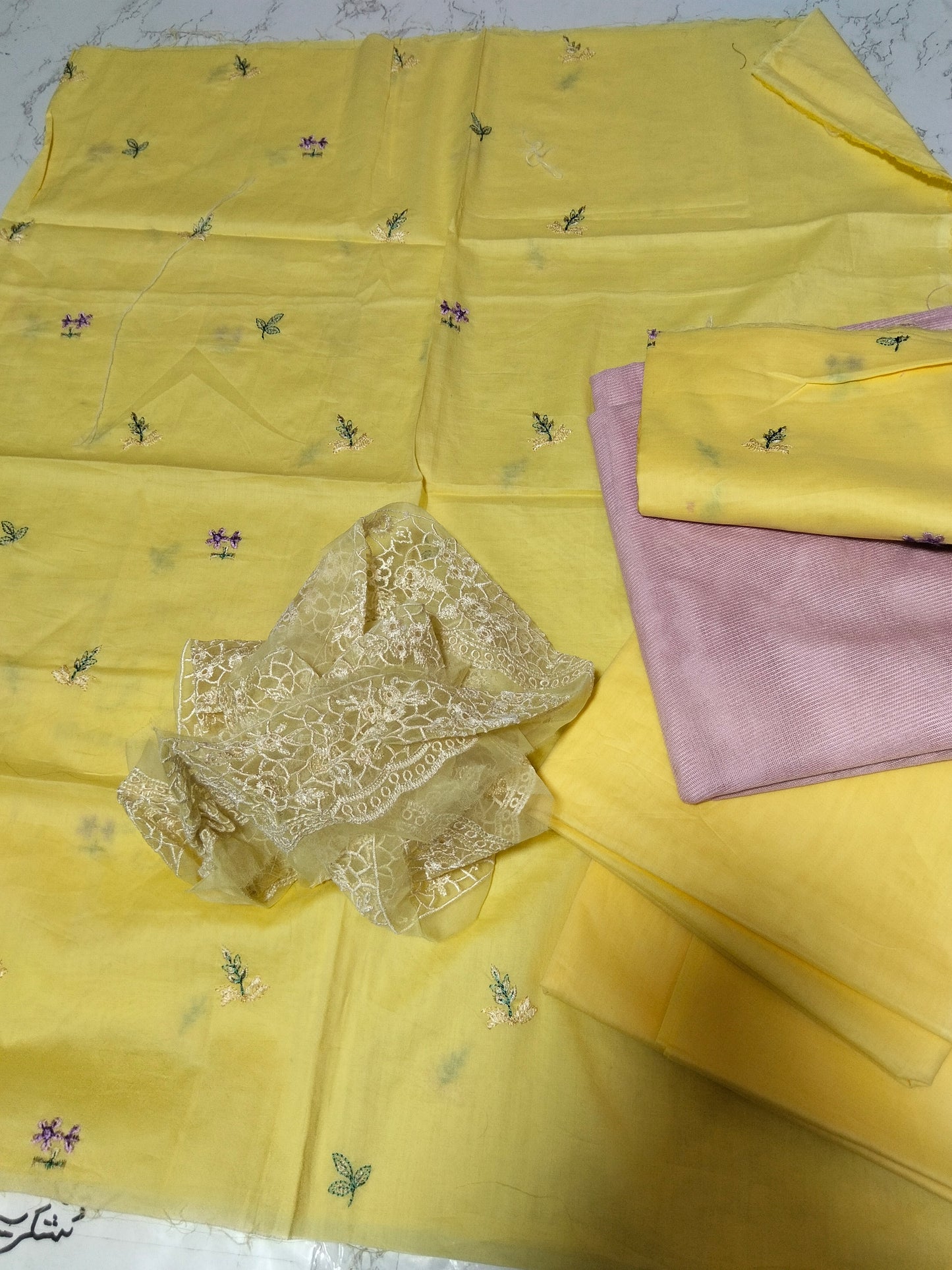 Sale Faiza Faisal Embroidered 3pc with Patch and Khadi net Dupatta